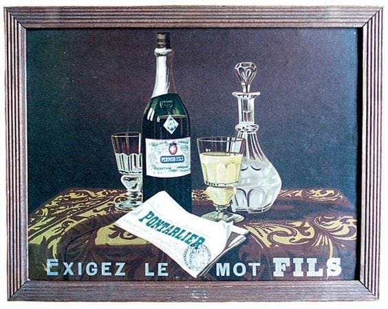 Carton publicitaire pour l'Anis Pernod Fils