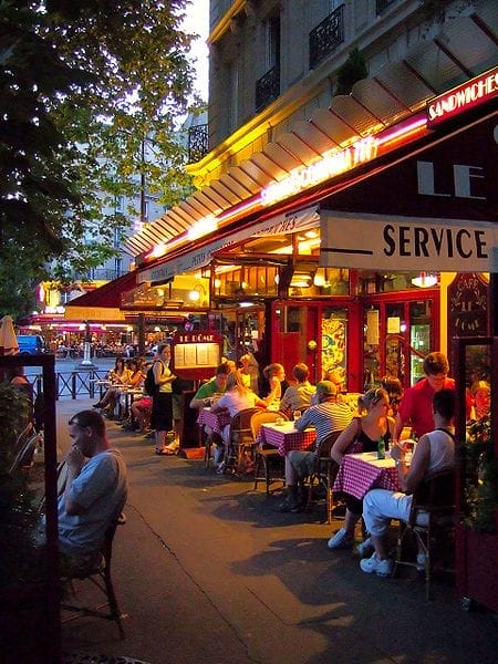Paris Cafe at Dusk