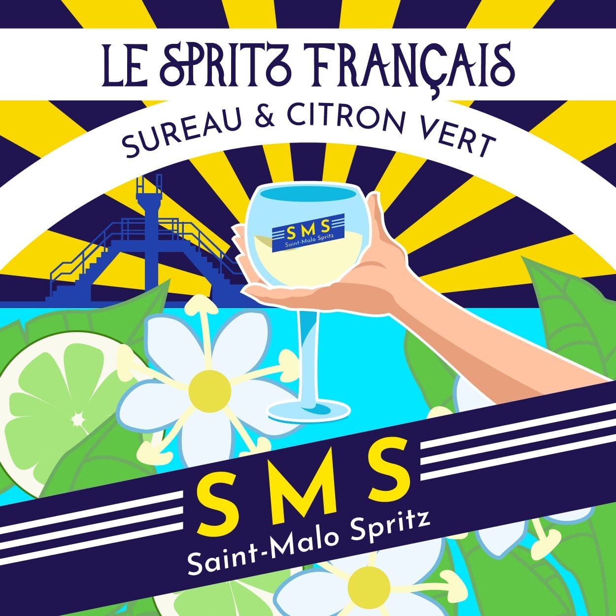 SMS Sureau citron vert Spritz cocktail